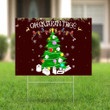 Oh Quaran-Tree Christmas Tree Yard Sign Funny Humour Christmas Social Distance Sign Outdoor