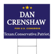 Dan Crenshaw For U.S Congress Texas Conservative Patriot Yard Sign Political Sign For Outdoor
