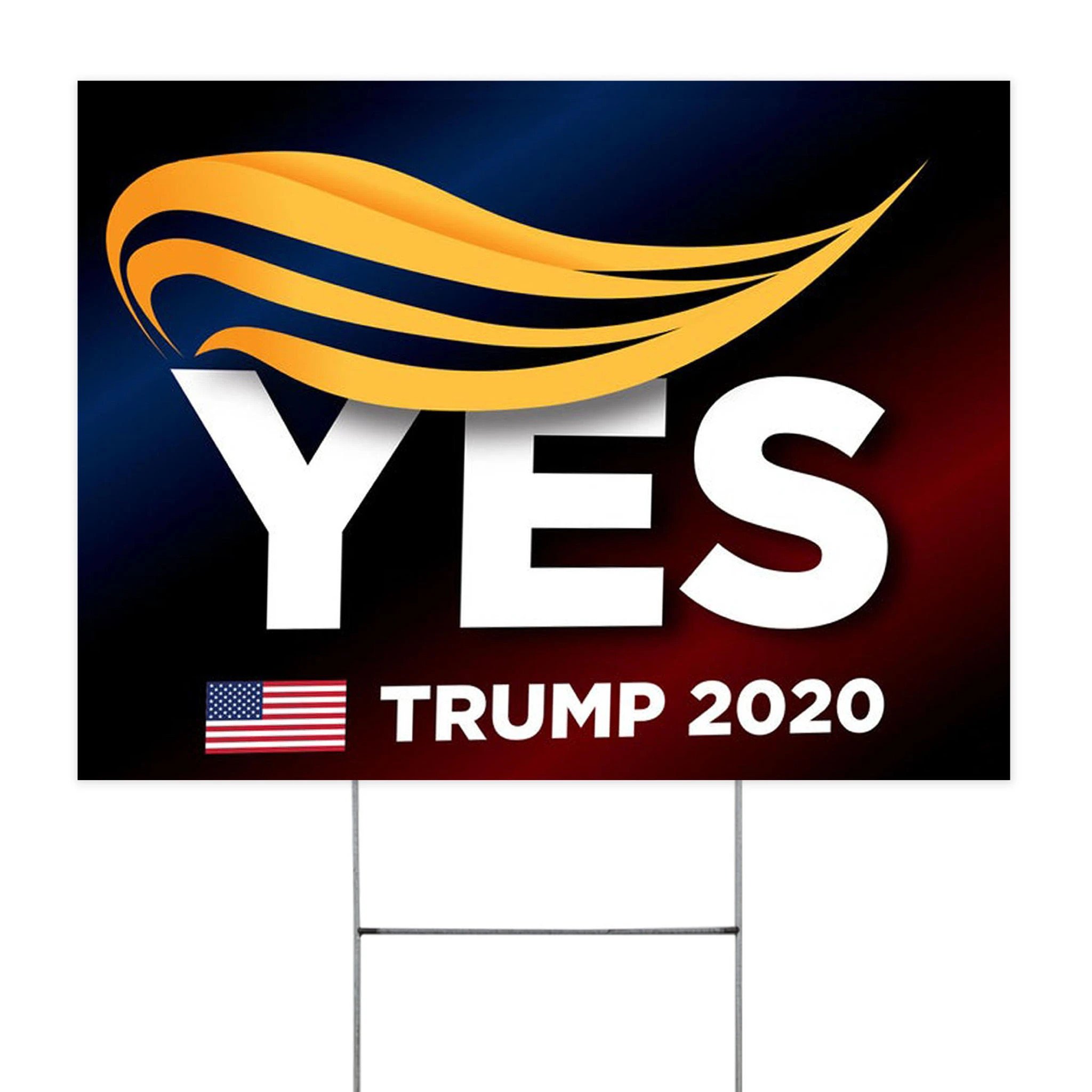 U.S Flag Yes Trump 2020 Yard Sign Republican Support Donald Trump Victory Campaign Outdoor Sign