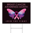 Butterfly Breast Cancer Awareness Yard Sign Pink Ribbon Breast Cancer Survivor Lawn Sign