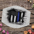 Thin Blue Line Flag 3D Inside Logo Thin Blue Line Cloth Face Mask Presents For Friends