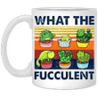 Cat Cactus What The Fucculent Vintage Mug Funny Tea Mug Birthday Gift For Sister Brother Idea