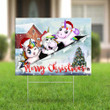 Unicorn Merry Christmas Yard Sign Outdoor Christmas Decorations Gift For Unicorn Lovers