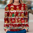 Vizsla Red Ugly Christmas Sweatshirt Unique Animals With Santa Hats Sweatshirt Unisex Clothes
