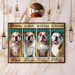 Bulldog Be Strong Be Brave Be Humble Be Badass Vintage Poster Wall Funny Housewarming Gift Idea