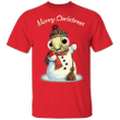 Turtle Merry Christmas Shirt Funny Snowman Red Scarf Printed Tee Xmas Gift For Turtle Lover