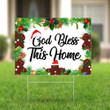 God Bless This Home Christmas Yard Sign Family Outdoor Christmas Sign Decoration
