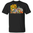 Dinosaur T-Rex Autumn Leaves T-Shirt Sunflower Autumn Shirt Unique Gifts Family For Festival