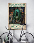 Salem Sanctuary For Wayward Cats Welcome Print Poster Gift For Cat Lover Wall Art Home Decor