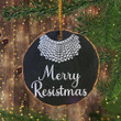 RBG Collars Merry Resistmas Ornament 2020 Funny Ruth Bader Ginsburg Tree Ornament Decorating
