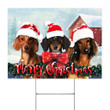 Dachshund Merry Christmas Yard Sign Holiday Graphics 3D Outdoor Christmas Decorations