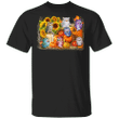 Cute Owls With Pumpkins Sunflower Halloween T-Shirt Graphic Tee Fall Shirt Ideas Party Gifts