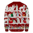 Poodles With Santa Hats Christmas Snowflake Sweatshirt Adorable Xmas Sweater For Dog Lovers