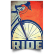 Bicycle Ride Poster For Wall Art Living Room Home Rustic Decor Gifts For Bike Riders