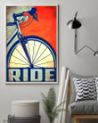 Bicycle Ride Poster For Wall Art Living Room Home Rustic Decor Gifts For Bike Riders