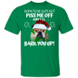 Bulldog Born To Be Cute But Piss Me Off T-Shirt Angry Dog With Santa Hat Cute Trendy Shirts