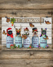 Butterfly Frenchies It's Okay Poster Vintage Christmas Ornaments Neighborhood Christmas Gifts