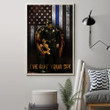 Thin Blue Line American Flag Poster Support Our Local Enforcement Home Decor Gift For Cops