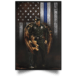 Thin Blue Line American Flag Poster Support Our Local Enforcement Home Decor Gift For Cops