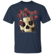 Skull And Rose Graphic T-Shirt Sugar Classic Halloween Shirts Unisex Outfits Men And Women