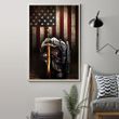 American Flag Knight Templar Vintage Poster Print Patriotic Wall Art Patriot Gift For Him