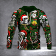 Skull Santa Claus Christmas Hoodie Mens Skeleton Tropical Forest Hoodie Funny Gift For Men