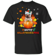 Frenchie Happy Hallothanksmas T-Shirt Funny Halloween Thanksgiving Christmas For Dog Lovers