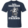 Funny Unicorn Hello Darkness Is My Old Friend T-Shirt song Lyric Shirt Gift For Music Lover