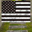 Black And White American Flag Yard Sign Honoring Military Army Law Enforcement Garden Decor