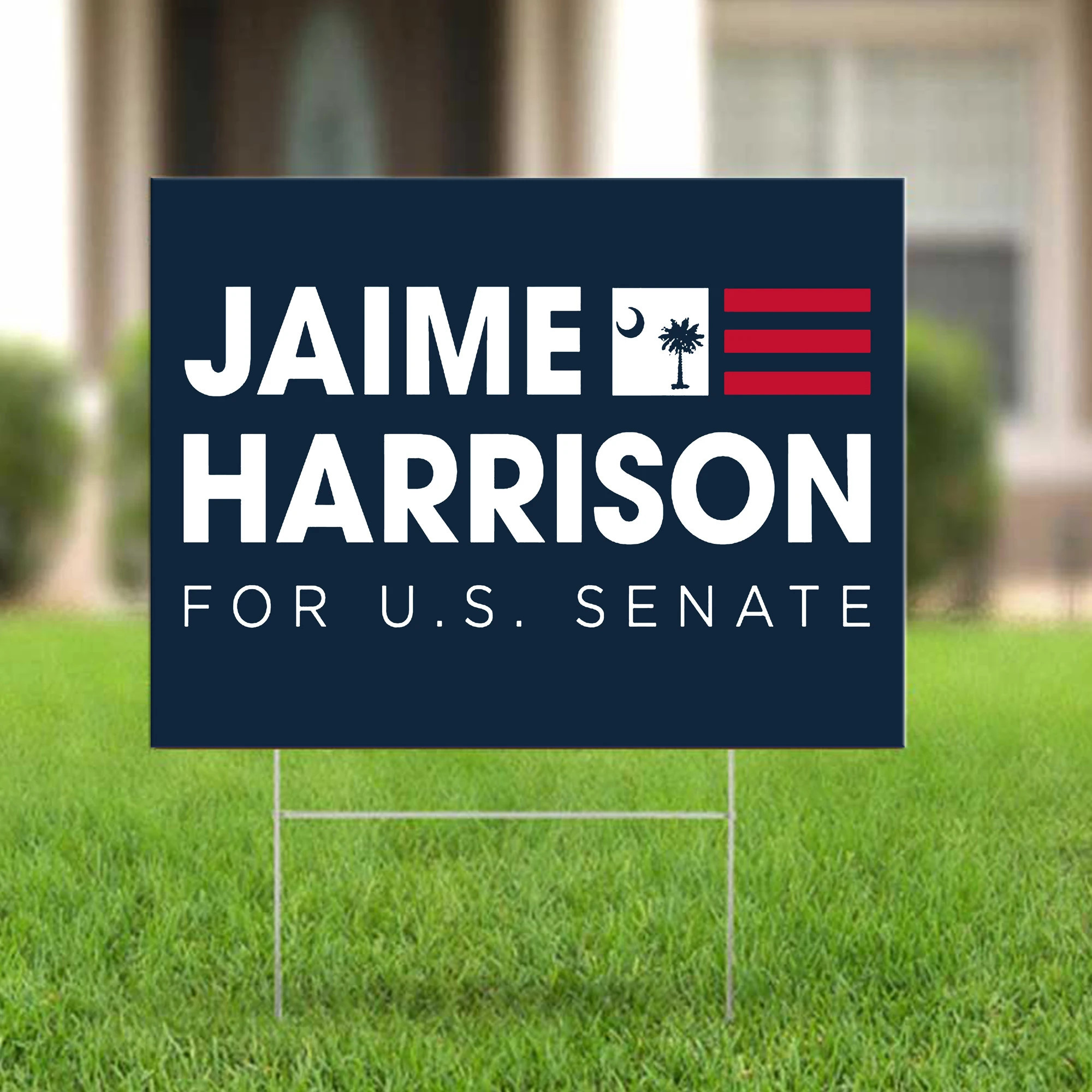 Jaime Harrison For US Senate Blue Yard Sign For South Carolina Senate Political Signs Outdoor