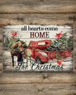 Horses All Hearts Come Home For Christmas Poster Vintage Wood Horizontal Poster For Home Decor