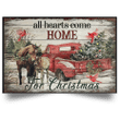 Horses All Hearts Come Home For Christmas Poster Vintage Wood Horizontal Poster For Home Decor