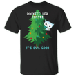 Owl Christmas Shirt Cute Rockefeller Centre Christmas Tree Graphic Tee Unisex Clothing
