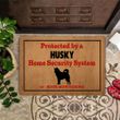 Husky Home Security 24 Hour Monitoring Doormat Dog Themed Doormat Funny Gift For Husky Owner