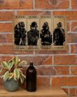 Firefighter Be Strong Be Brave Be Humble Be Badass Poster Vintage Wall Art Decor Pride Gifts
