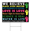 We Believe BLM Justice Yard Sign Power Fist Human Right Water Is Life Portable Outdoor Sign