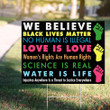 We Believe BLM Justice Yard Sign Power Fist Human Right Water Is Life Portable Outdoor Sign