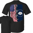 Mississippi Flag And American Flag T-Shirt New MS Flag Shirt Magnolia Designs, Unisex Clothes