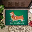 Feliz Naughty Dog Corgi Doormat Cute Dog Christmas Welcome Door Mat Gifts For Corgi Lovers