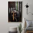 Thin Green Line Flag Poster Knight Templar Patriotic Army Military Veteran Wall House Decor