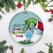 2020 Stink Stank Stunk Christmas Ornament Funny Face Mask Circle Ornament Christmas Tree Decor