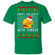 Happy Holidays With Cheese T-Shirt Hamburger Ugly Christmas Shirt Design Cute Gift For Girl