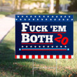 Fuck Em Both 20 Yard Sign Anti Trump Anti Biden Funny Yard Sign For Lawn Outdoor Decor