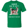 Husky Make Me Happy Humans Make Head Hurt Christmas Shirt Santa Hat Gift Ideas For Couples