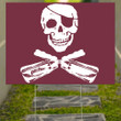 Old Row Maroon Jolly Roger Mississippi State Pirate Yard Sign For Metal Outdoor Wall Art Decor