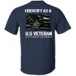 Bass Patrol Nation Shirt I Identify As A U.S Veteran Green Line Flag  Military T-Shirt