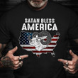 Satan Bless America Shirt Satanic Symbols T-Shirt Graphic Tee Gifts For Men