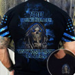 Skull Blue Line You Sound Better When Your Mouth Closed Men's Shirt With Sayings Cool Unique