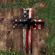 Gun American Flag Cross Christian Ornament Patriotic Hanging 4Th Of July Gift