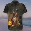 Pitbull Halloween Hawaiian Shirt Dog Graphic Halloween Button Up Shirt Gift Ideas